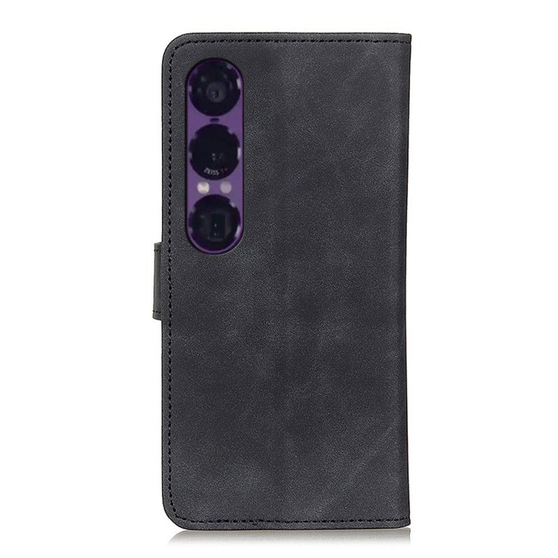 Folio Deksel Sony Xperia 1 Vii Vintage Skinneffekt Khazneh