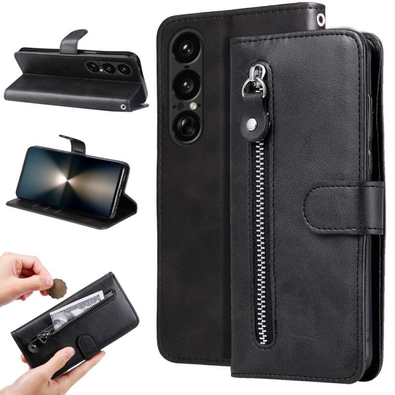 Lærdeksel Folio Deksel Sony Xperia 1 Vii Mobildeksel Myntpung