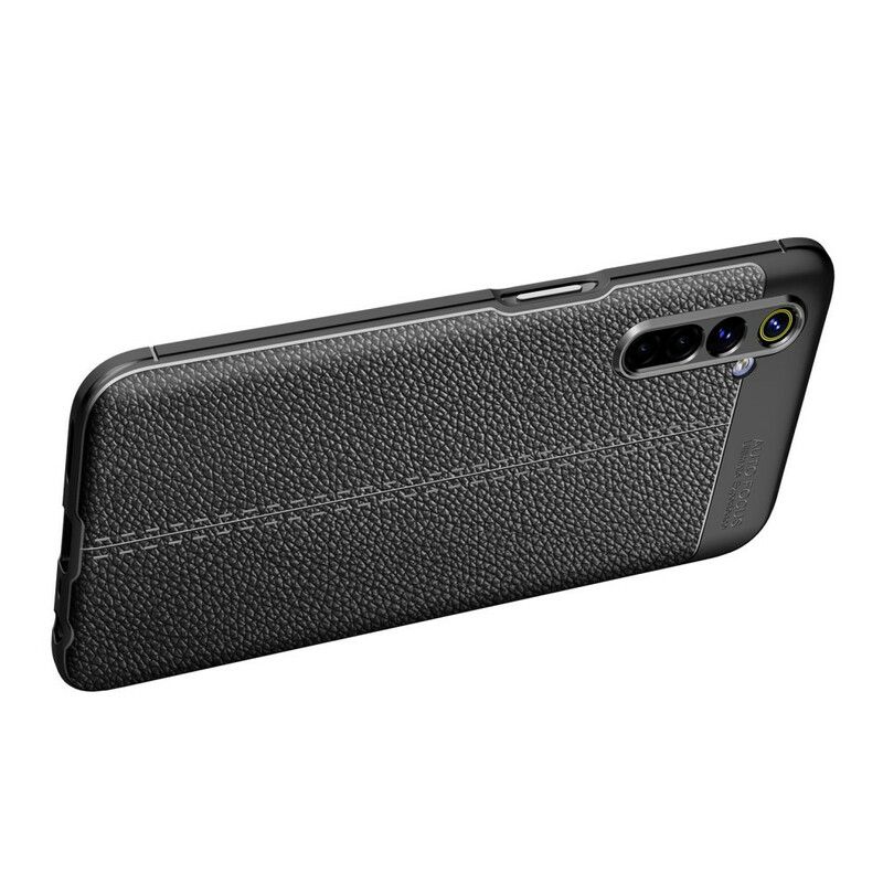 Deksel Til Realme 6 Dobbellinje Litchi-skinneffekt
