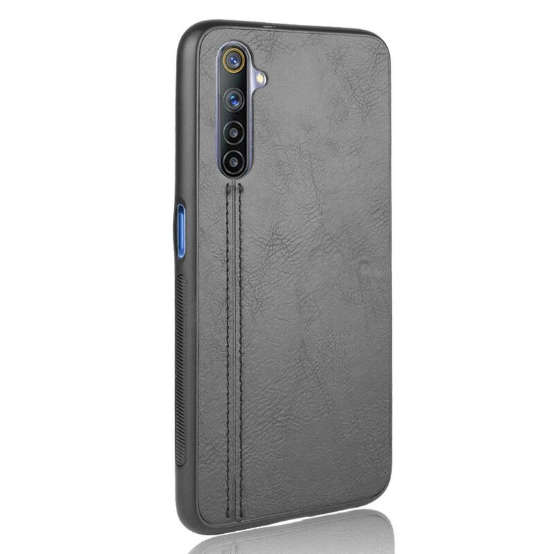 Deksel Til Realme 6 Søm I Stilig Skinn