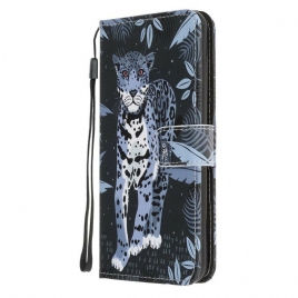 Lærdeksel Til iPhone 13 Pro Med Kjede Thong Leopard