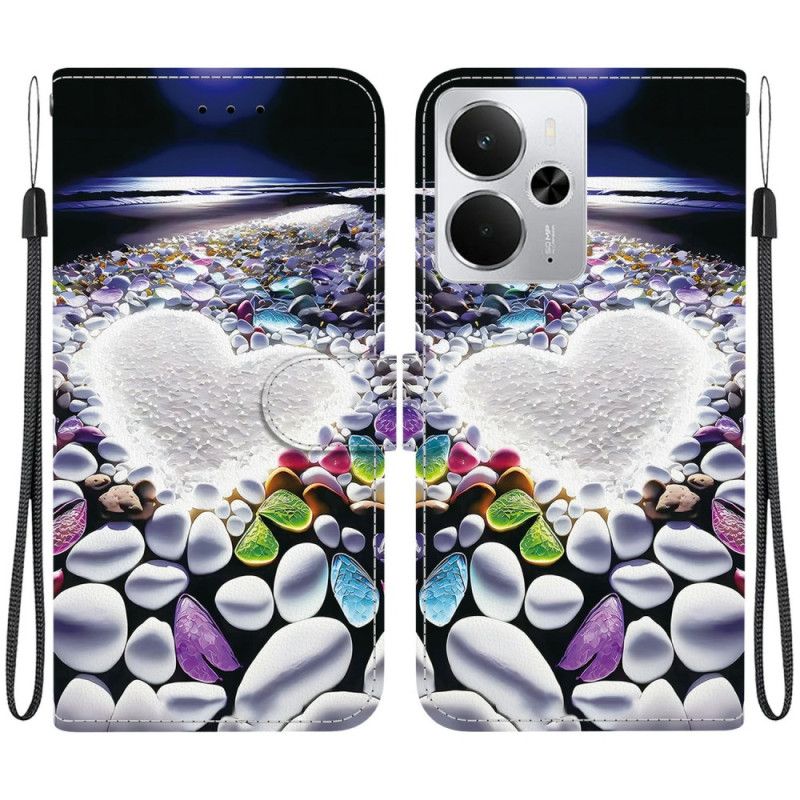 Folio Deksel Realme 14 5g Hjertemønster