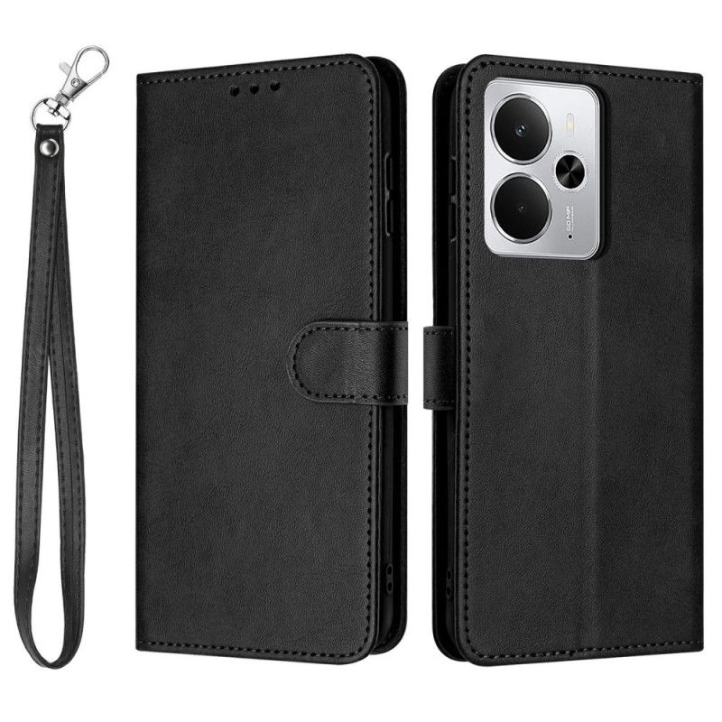 Folio Deksel Realme 14 5g Læreffekt Med Snor