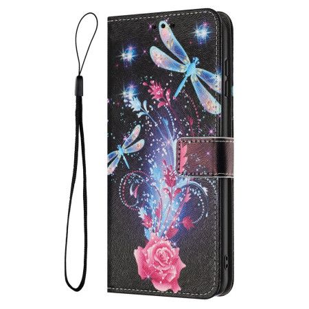 Folio Deksel Realme 14 5g Øyenstikkermønster Beskyttelse Deksel