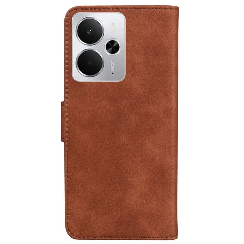 Folio Deksel Realme 14 5g Semsket Skinn-effekt