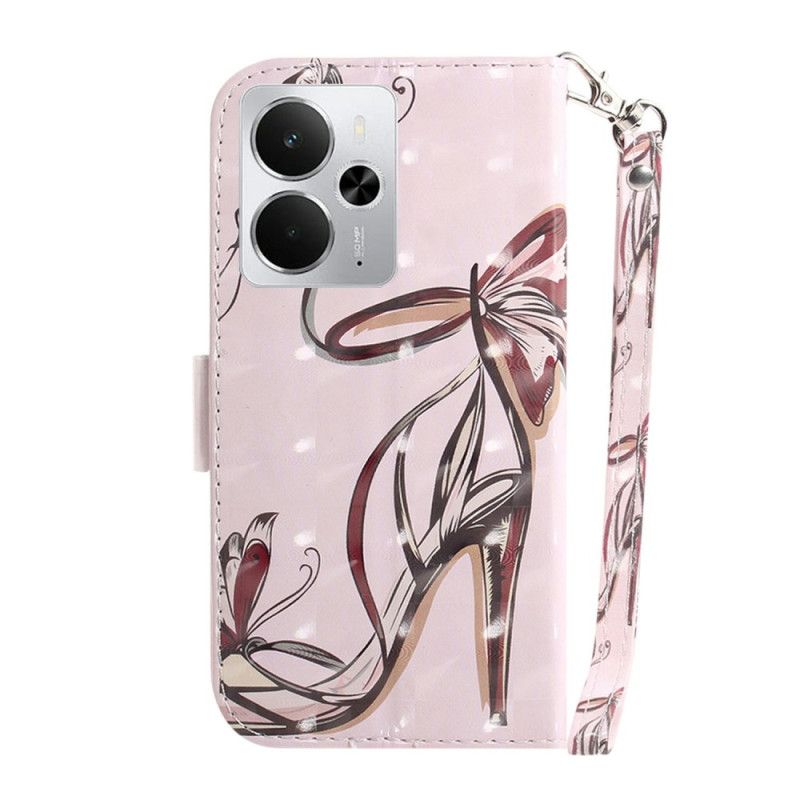 Folio Deksel Til Realme 14 5g Høye Hæler Med Snor