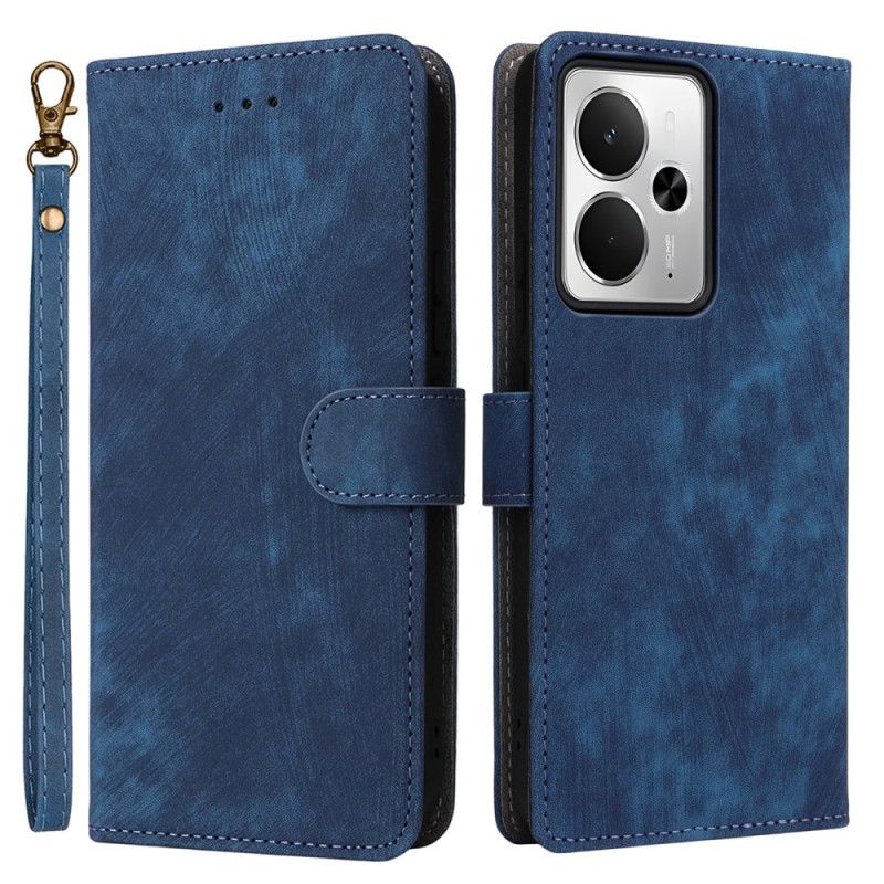 Folio Deksel Til Realme 14 5g Rfid-beskyttelse I Semsket Skinn-effekt