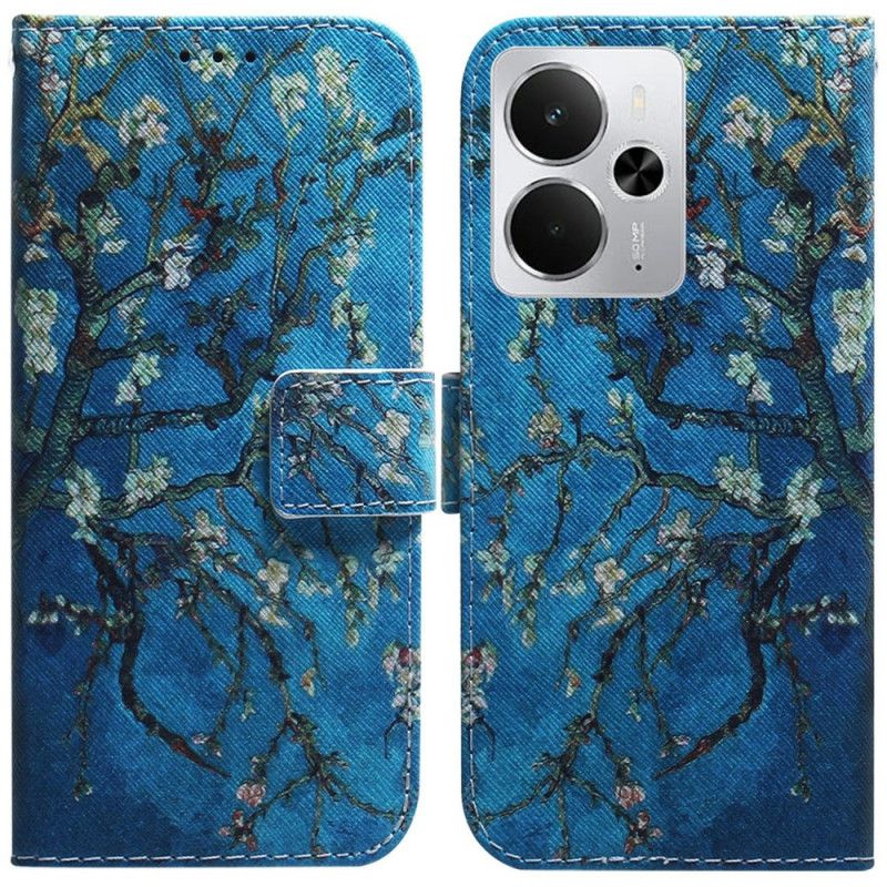 Lærdeksel Folio Deksel Realme 14 5g Aprikosblomster