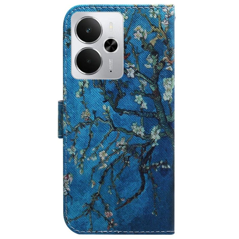 Lærdeksel Folio Deksel Realme 14 5g Aprikosblomster