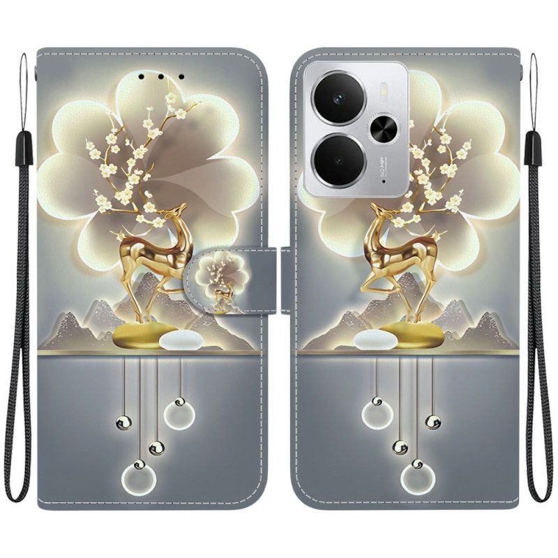 Lærdeksel Folio Deksel Realme 14 5g Mobildeksel Sikahjort