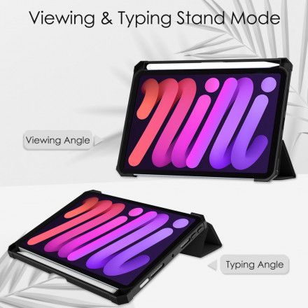 Beskyttelse Deksel Til iPad Mini 6 (2021) Imitert Skinn Og Klar Rygg