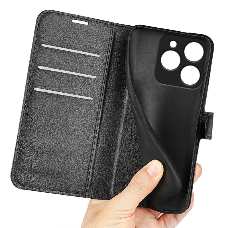 Folio Deksel Realme Note 60x Klassisk Litchi-kunstskinn