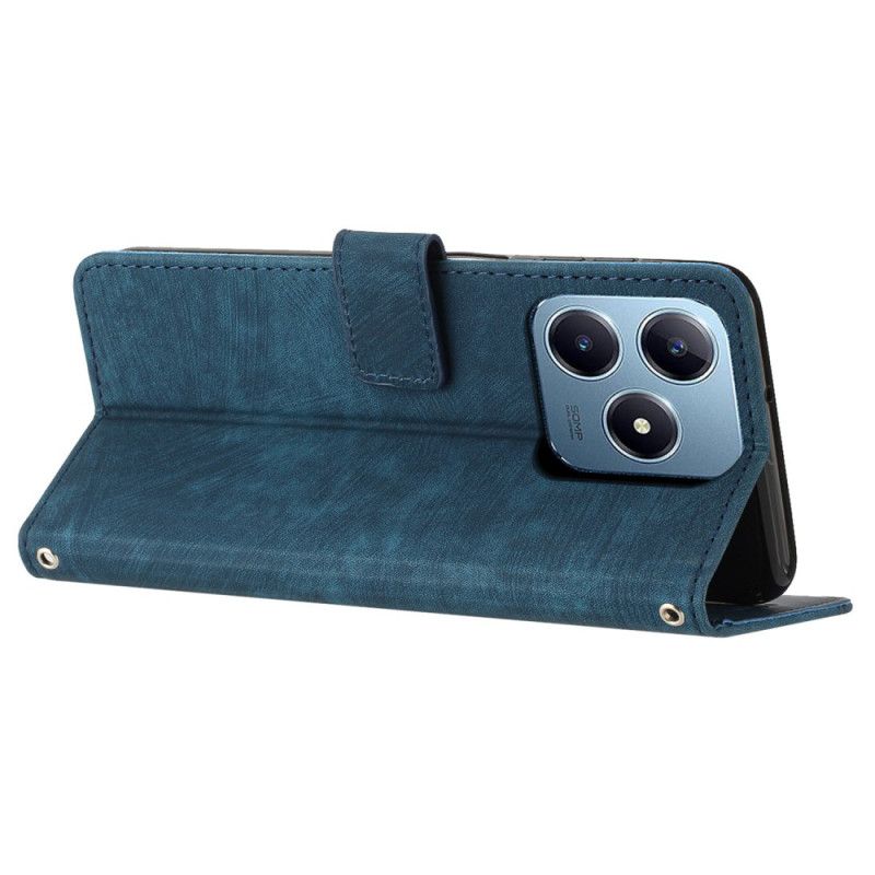 Lærdeksel Folio Deksel Realme Note 60x Mobildeksel Retro Linjer