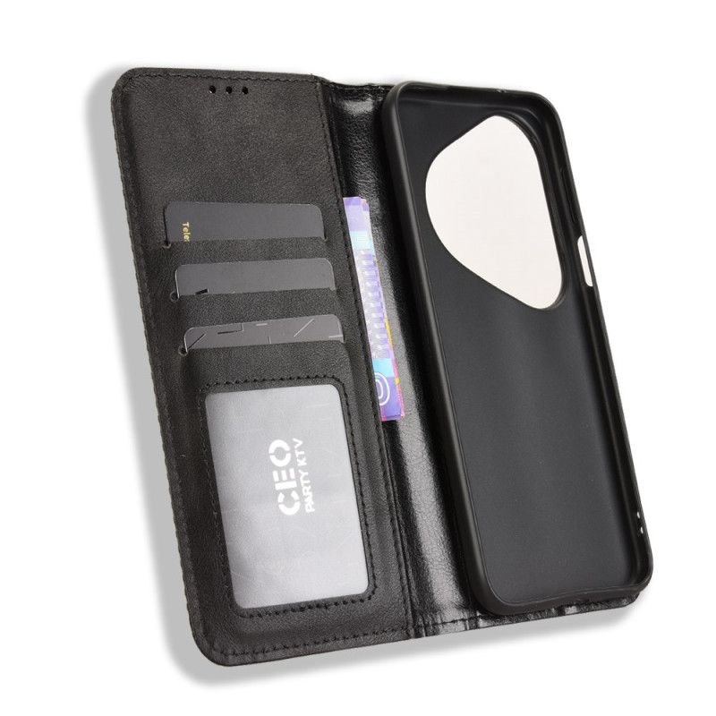 Folio Deksel Lær Huawei Pura 80 Ultra Vintage Frise