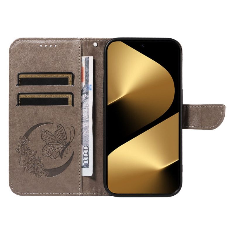 Lærdeksel Folio Deksel Huawei Pura 80 Ultra Grafisk Sommerfugl