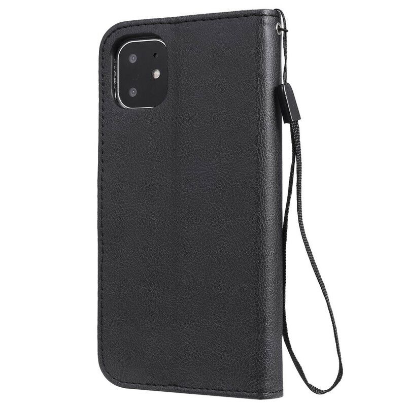 Folio Deksel Til iPhone 11 Med Kjede Skinneffektstropp