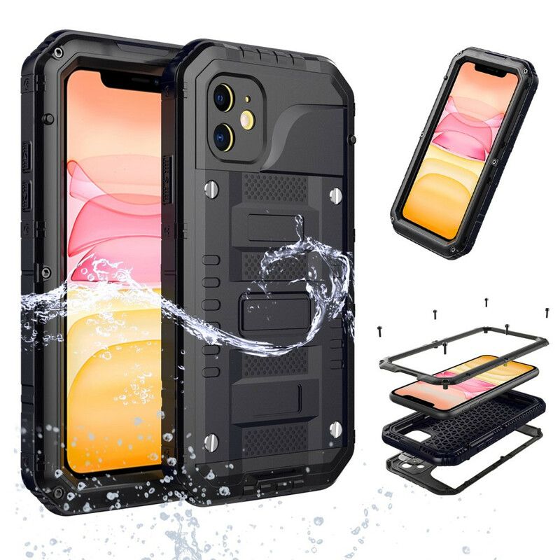 Mobildeksel Til iPhone 11 Vanntett Herdet Glass Og Metall