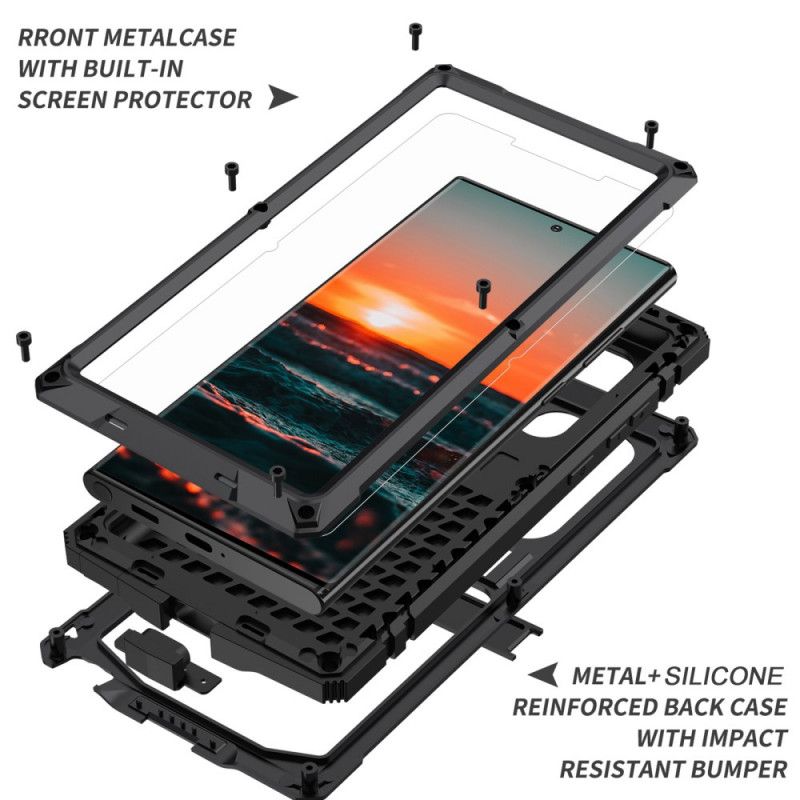 Deksel Til Samsung Galaxy S22 Ultra 5G Beskyttelse Full Beskyttelse Med Herdet Glass