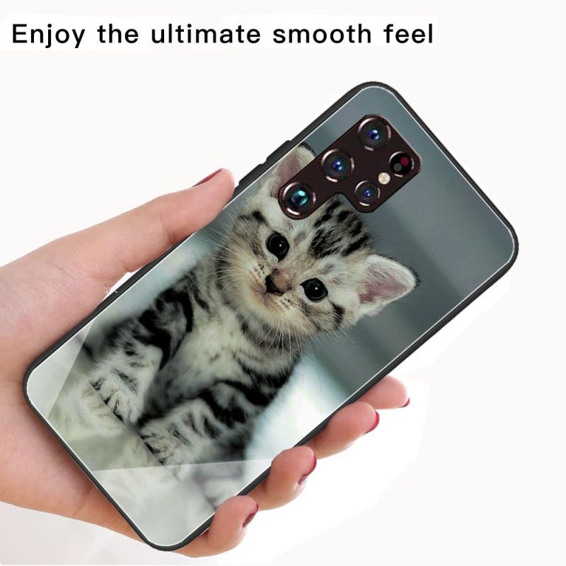 Deksel Til Samsung Galaxy S22 Ultra 5G Kattunge I Herdet Glass
