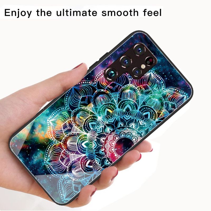Deksel Til Samsung Galaxy S22 Ultra 5G Mandala Av Herdet Glass
