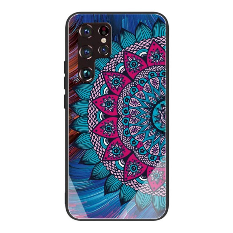 Deksel Til Samsung Galaxy S22 Ultra 5G Mandala I Herdet Glass