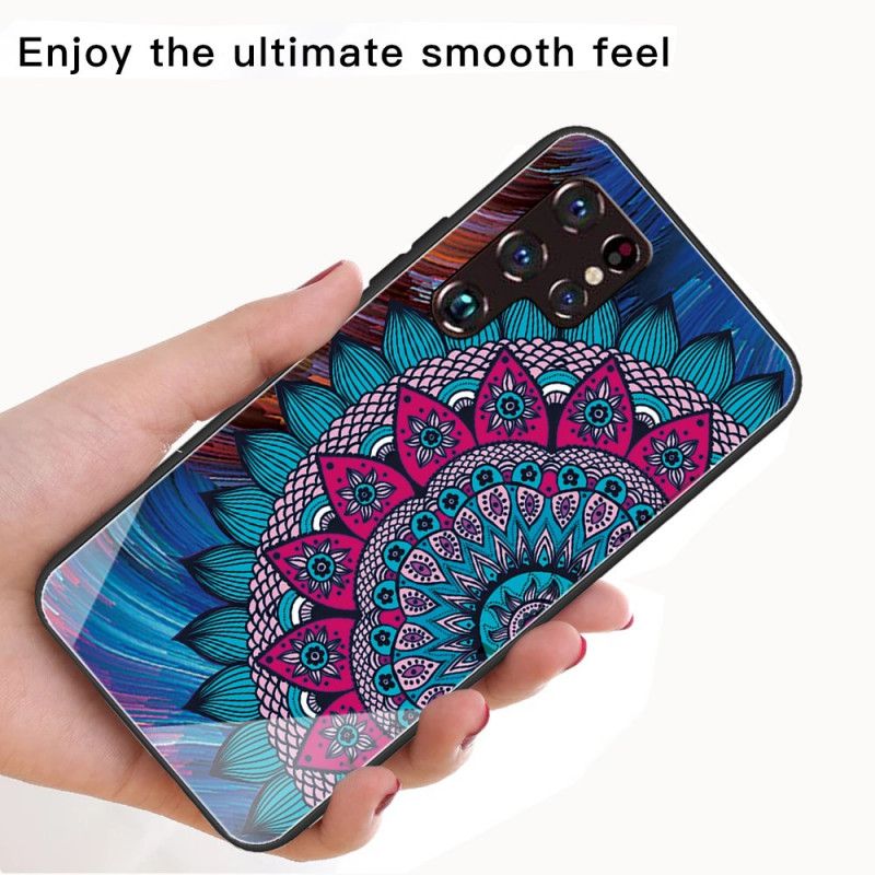 Deksel Til Samsung Galaxy S22 Ultra 5G Mandala I Herdet Glass