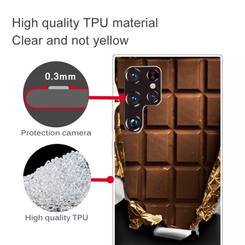 Deksel Til Samsung Galaxy S22 Ultra 5G Sjokolade Fleksibel