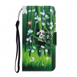 Folio Deksel Til Samsung Galaxy S22 Ultra 5G Panda Walk