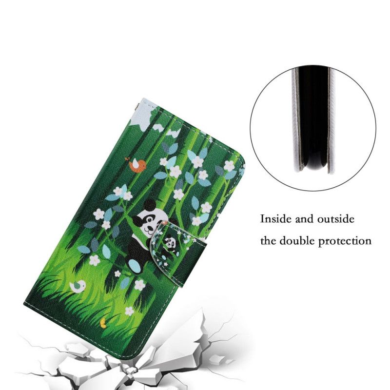 Folio Deksel Til Samsung Galaxy S22 Ultra 5G Panda Walk