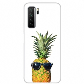 Deksel Til Huawei P40 Lite 5G Transparent Ananas Med Briller