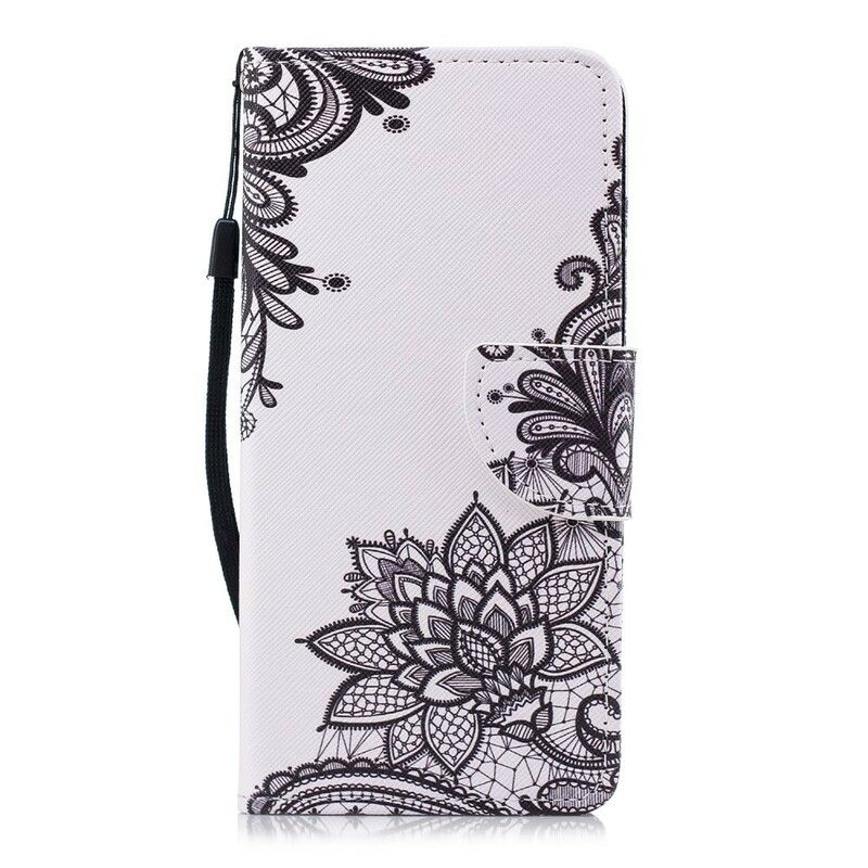 Folio Deksel Til Huawei Y7 2018 / Honor 7C Med Kjede Svart Strappy Mandala