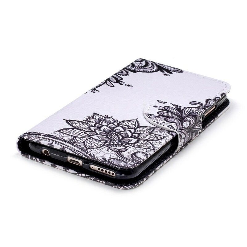 Folio Deksel Til Huawei Y7 2018 / Honor 7C Med Kjede Svart Strappy Mandala
