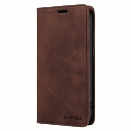 Folio Deksel Lær Poco X7 Pro 5g Mobildeksel Betopnice Semsket Skinneffekt