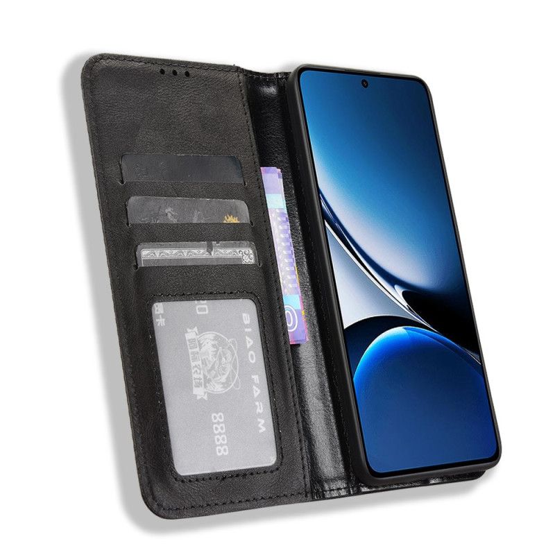 Folio Deksel Lær Poco X7 Pro 5g Mobildeksel Vintage Kant