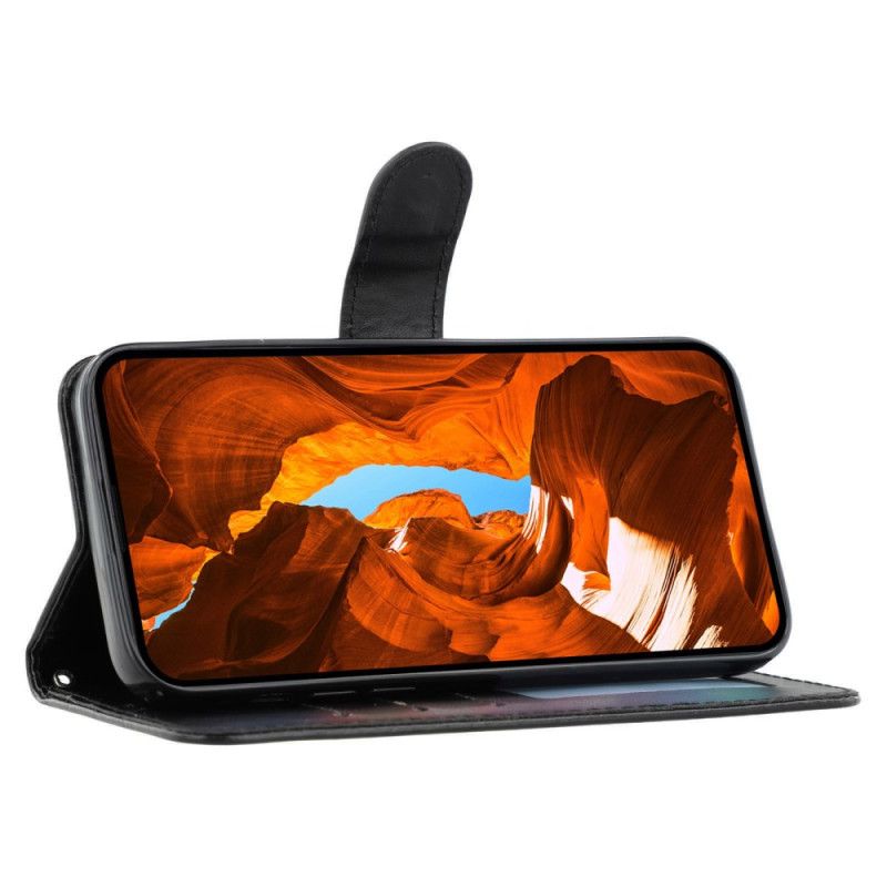 Folio Deksel Poco X7 Pro 5g Læreffekt Med Stropp Beskyttelse Deksel