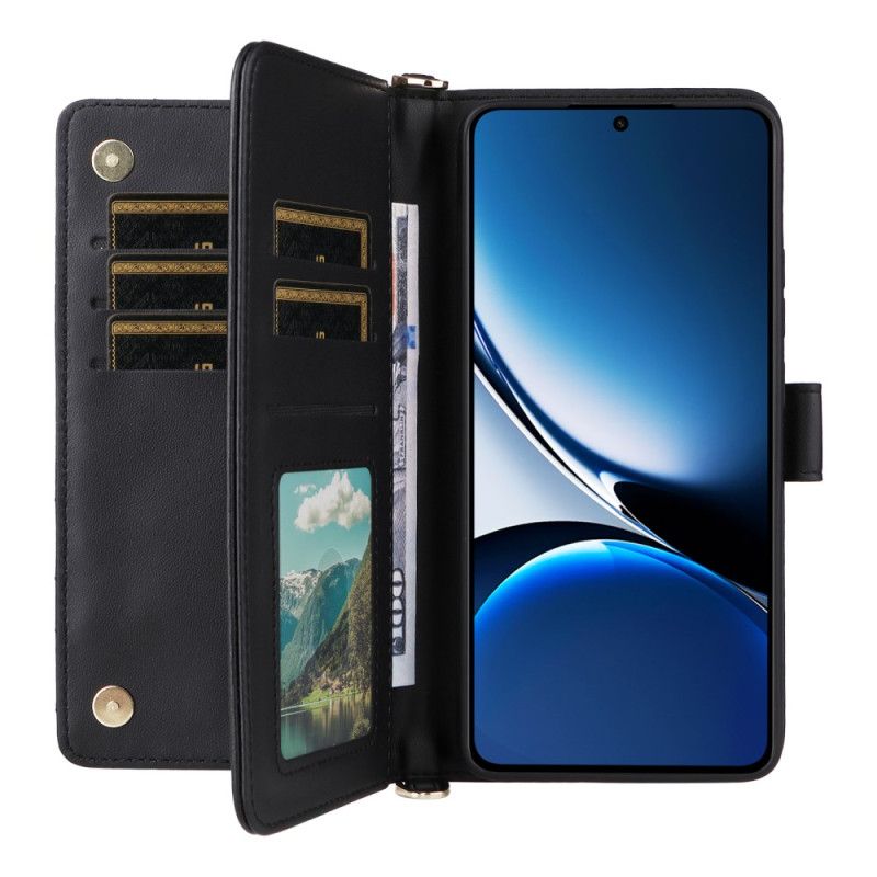 Folio Deksel Poco X7 Pro 5g Multifunksjonell Quiltet Beskyttelse Deksel