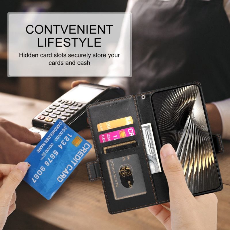 Lærdeksel Folio Deksel Poco X7 Pro 5g Mobildeksel Klassisk Med Dekorativ Nagle