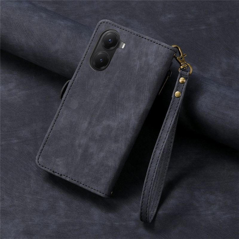 Lærdeksel Folio Deksel Poco X7 Pro 5g Mobildeksel Lommebok Med Geometriske Linjer