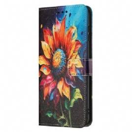 Lærdeksel Folio Deksel Poco X7 Pro 5g Mobildeksel Solsikkemaling