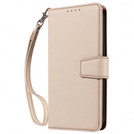 Lærdeksel Folio Deksel Poco X7 Pro 5g Rfid-beskyttelse Med Snor