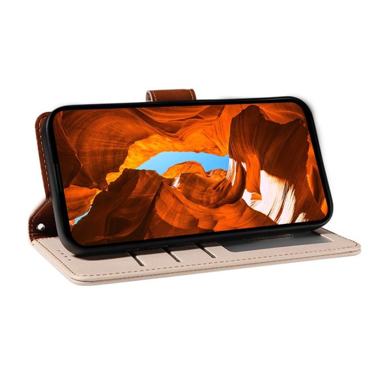 Lærdeksel Folio Deksel Poco X7 Pro 5g Rfid-beskyttelse Med Snor