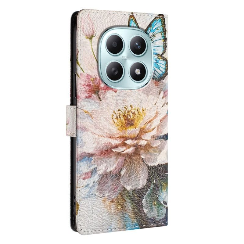 Folio Deksel Til Xiaomi Redmi Note 15 5g Sommerfugl Og Blomster