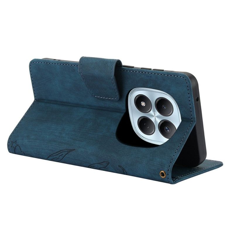 Folio Deksel Xiaomi Redmi Note 15 5g Blomster Og Sommerfugler Beskyttelse Deksel