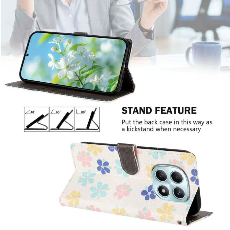 Folio Deksel Xiaomi Redmi Note 15 5g Fargerike Blomster Beskyttelse Deksel