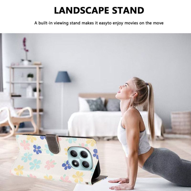 Folio Deksel Xiaomi Redmi Note 15 5g Fargerike Blomster Beskyttelse Deksel