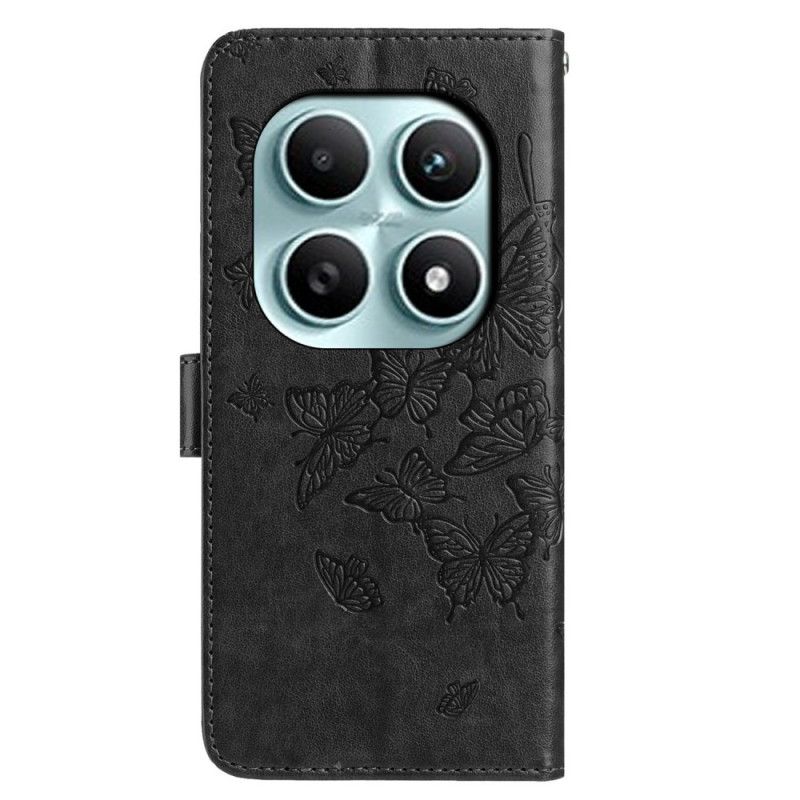 Folio Deksel Xiaomi Redmi Note 15 5g Gravert Sommerfugl Beskyttelse Deksel