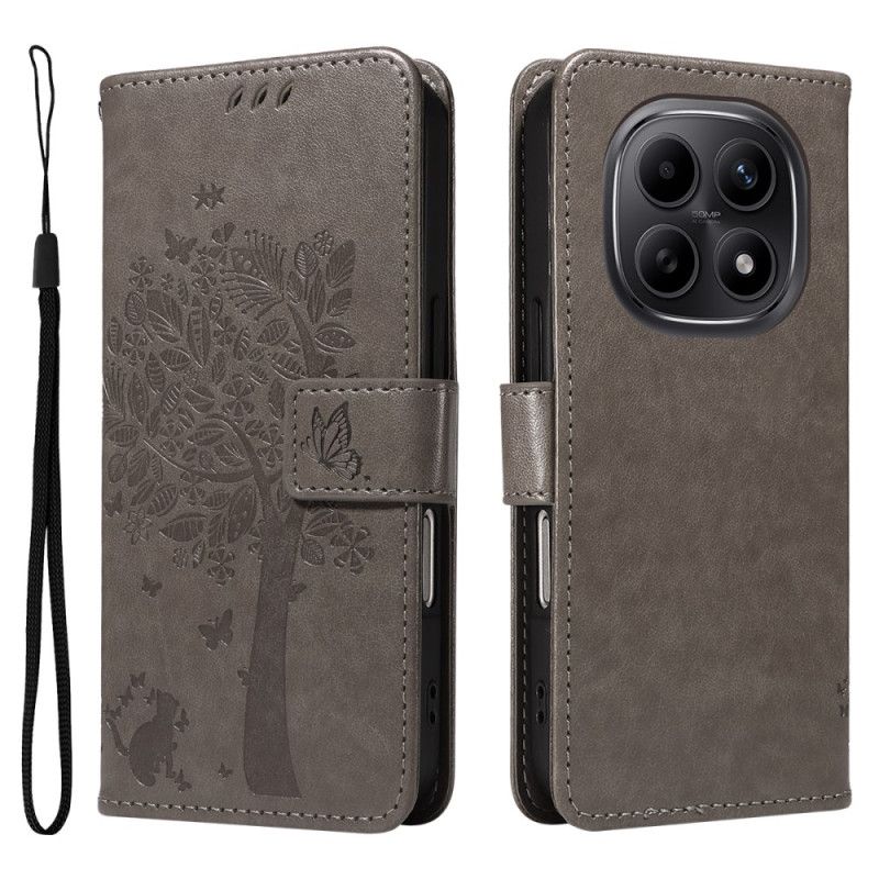 Folio Deksel Xiaomi Redmi Note 15 5g Katt- Og Tremønster Beskyttelse Deksel