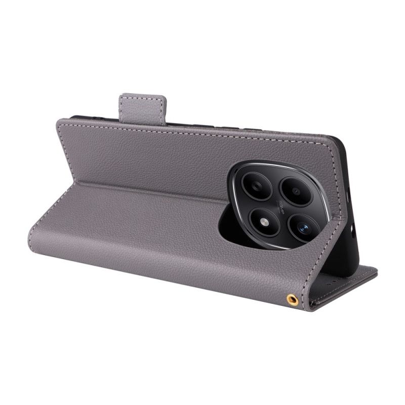 Folio Deksel Xiaomi Redmi Note 15 5g Litchi-teksturert Med Stropp Beskyttelse Deksel