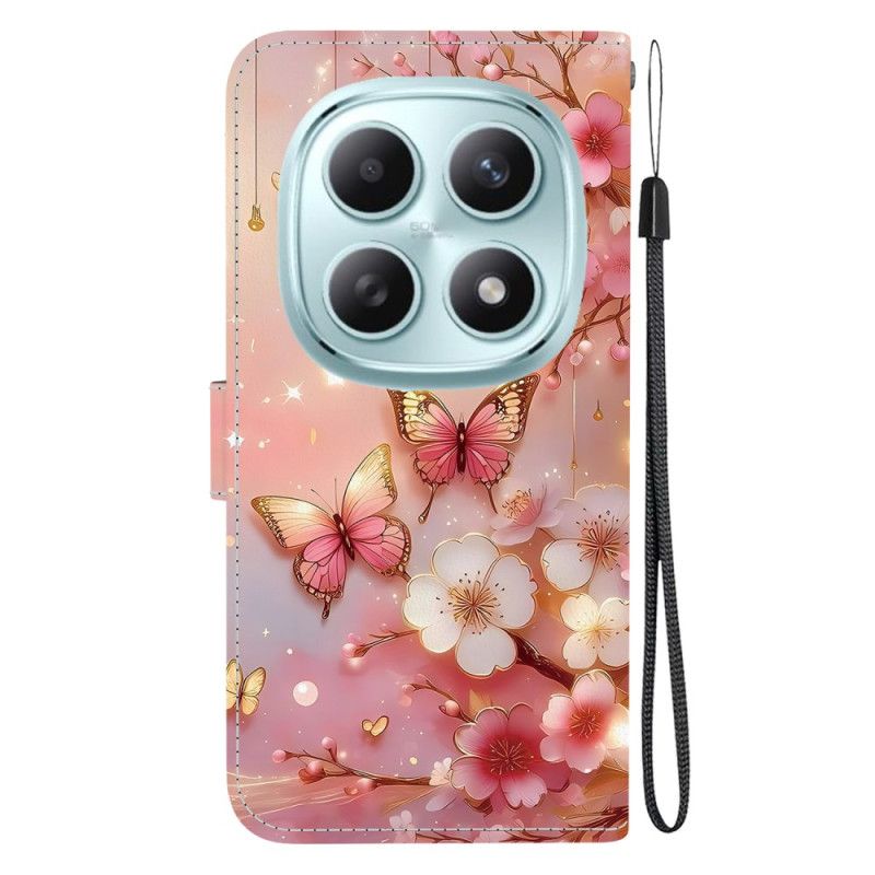 Folio Deksel Xiaomi Redmi Note 15 5g Lykt Sommerfugler Beskyttelse Deksel