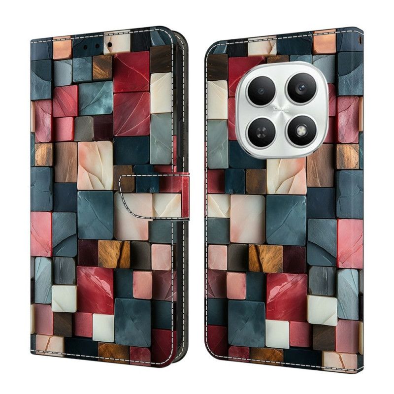 Folio Deksel Xiaomi Redmi Note 15 5g Med Sammenleggbart Stativ - Fargerikt Mursteinsmønster Beskyttelse Deksel